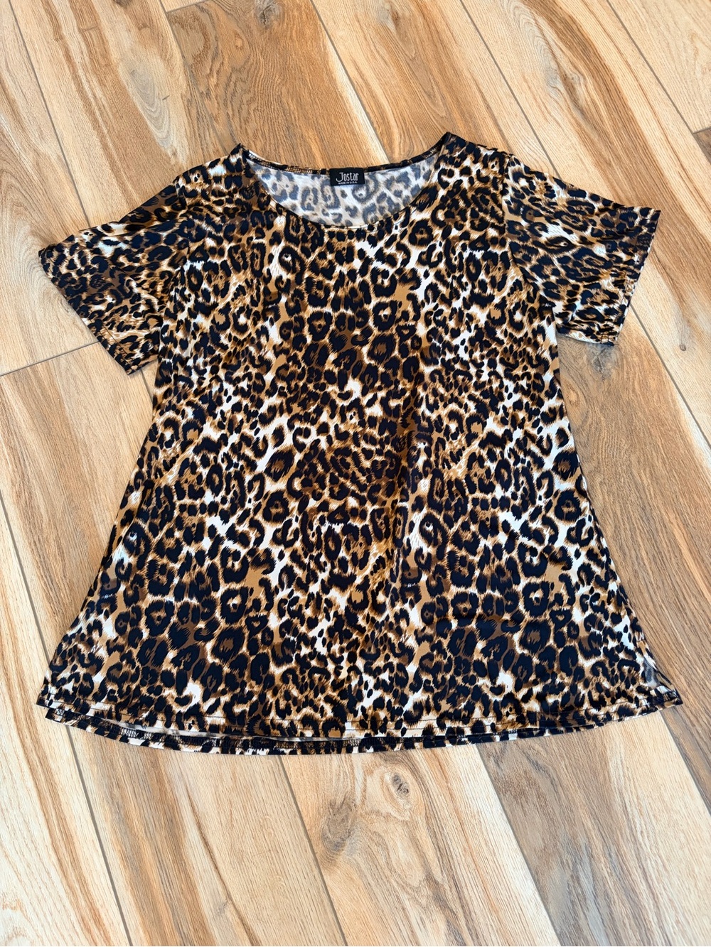 Jostar Leopard Print Short Sleeve Top - Brown/Black/Cream